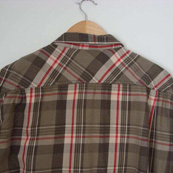 Ralph Lauren Denim & Supply Plaid Shirt Western Brown Tan Red XXL Extra Large - Picture 10 of 13
